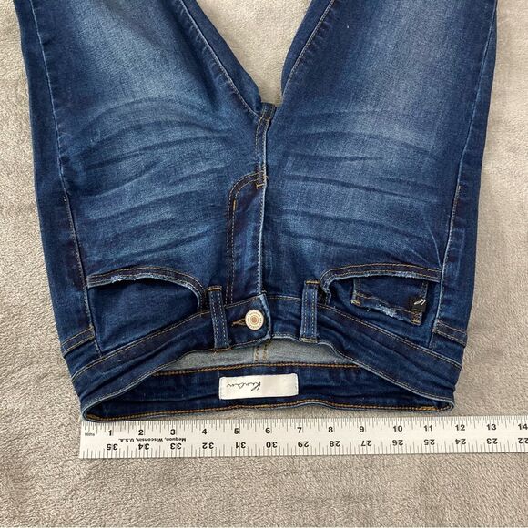 Kancan Jeans Women’s 1/24 Blue Distressed Denim Low Rise Skinny Leg Casual - Picture 8 of 11